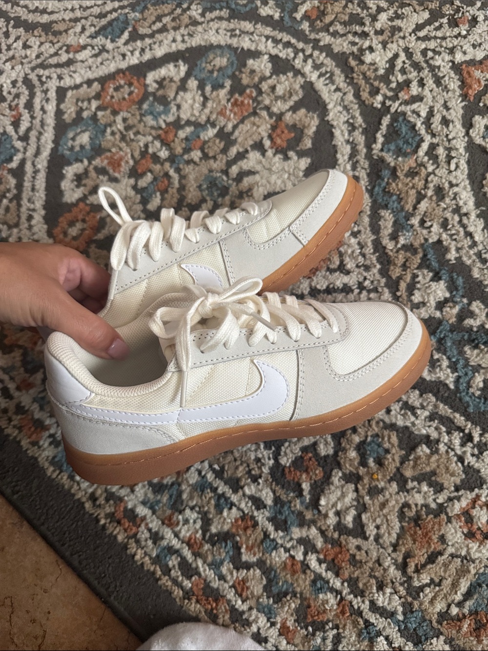 Nike Low-Top Sneakers in Cream and Gum